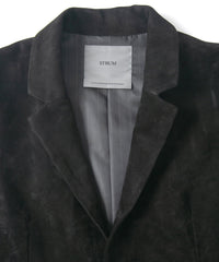 ジャパンカーフスエード KICKS テーラードベスト - BLACK