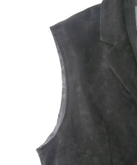 ジャパンカーフスエード KICKS テーラードベスト - BLACK