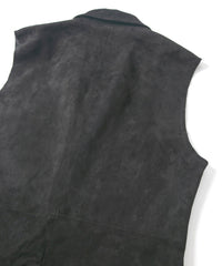 ジャパンカーフスエード KICKS テーラードベスト - BLACK