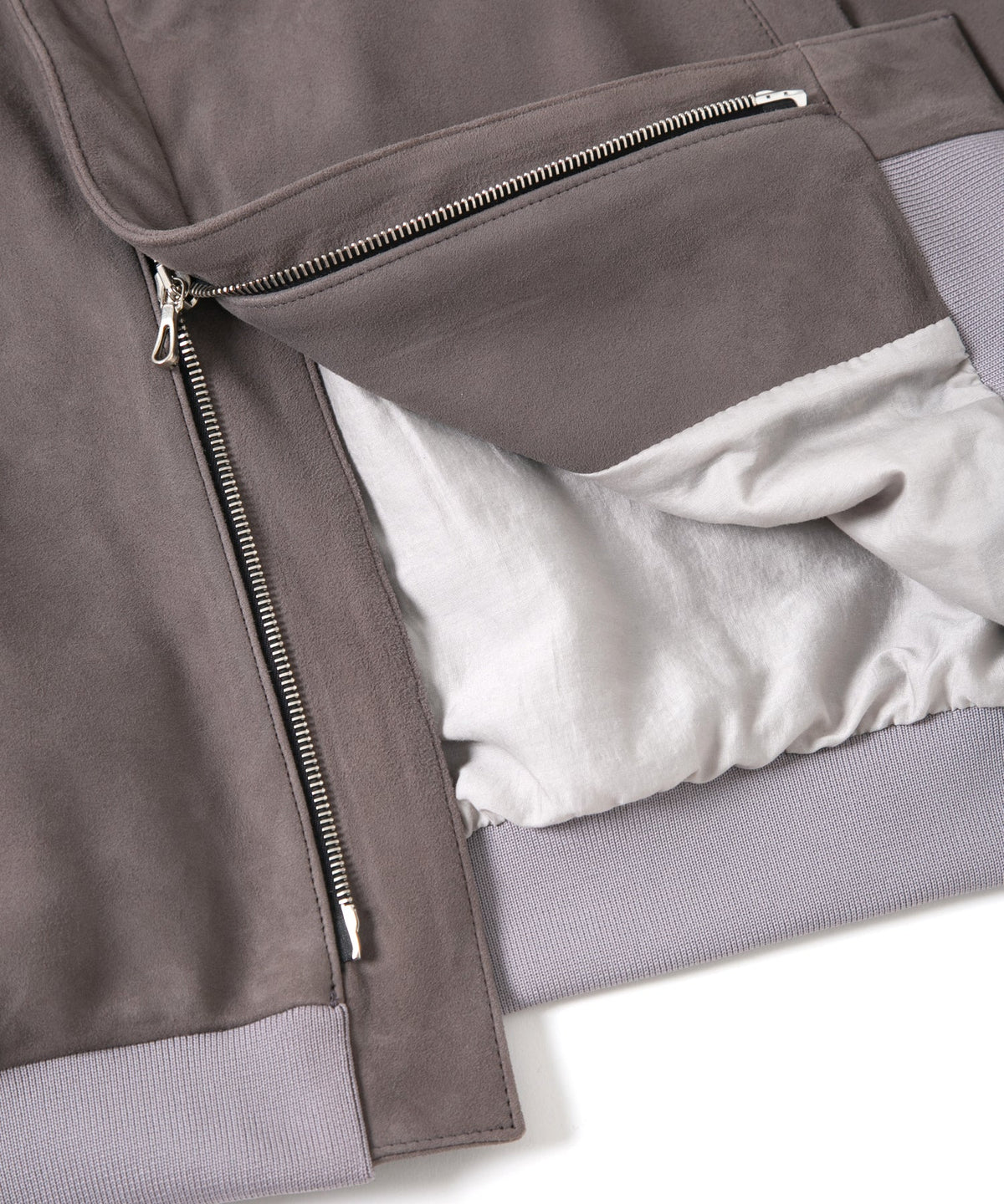 Suede Sheepskin DUKE Ribbed Blouson - GRAIGE