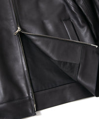 オイルカーフ LUCA シングルライダースジャケット - BLACK