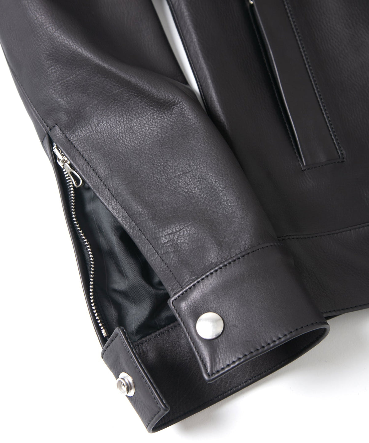 オイルカーフ LUCA シングルライダースジャケット - BLACK