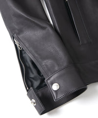 オイルカーフ LUCA シングルライダースジャケット - BLACK