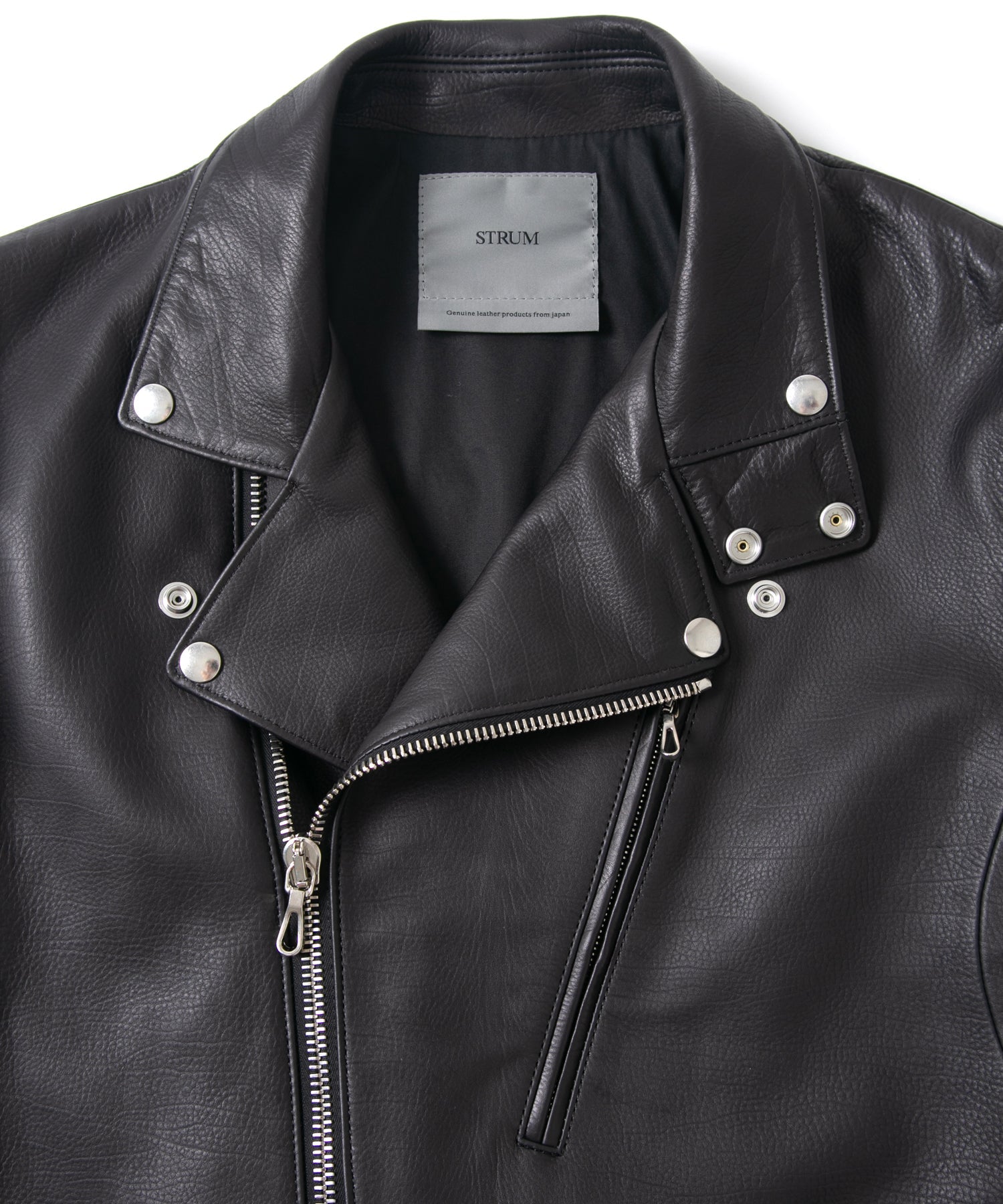 オイルカーフ BIRD MAN ダブルライダースジャケット - BLACK – STRUM