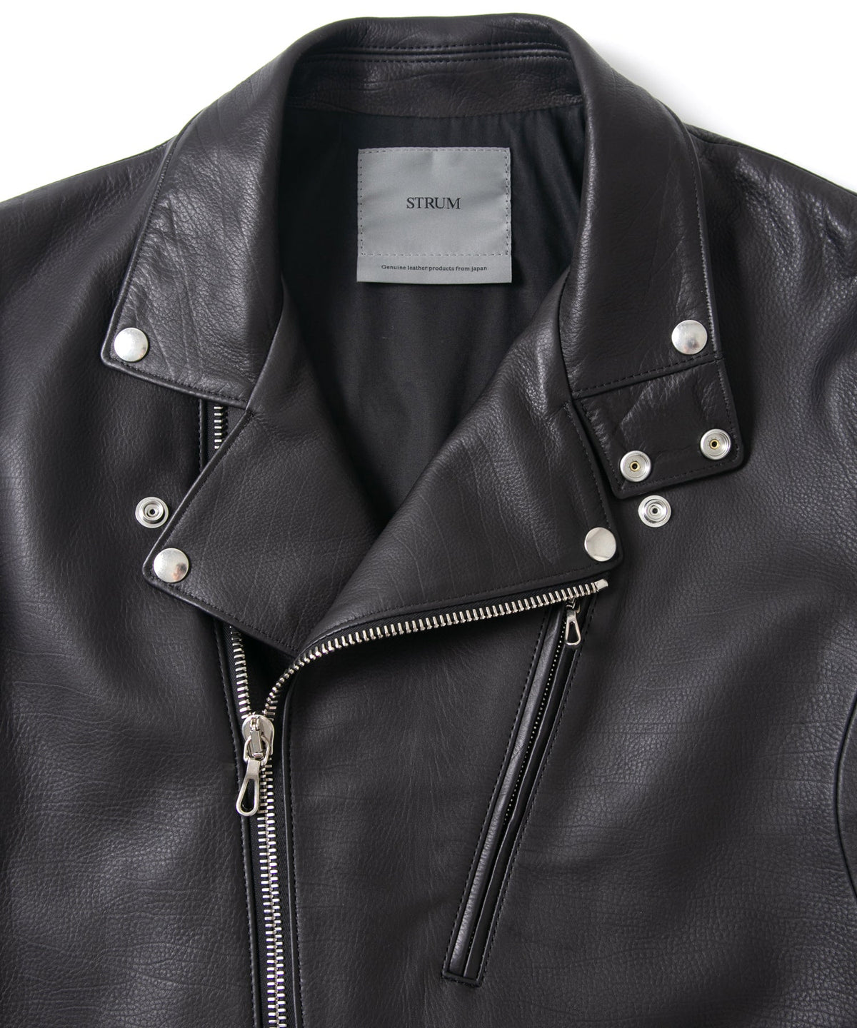 オイルカーフ BIRD MAN ダブルライダースジャケット - BLACK