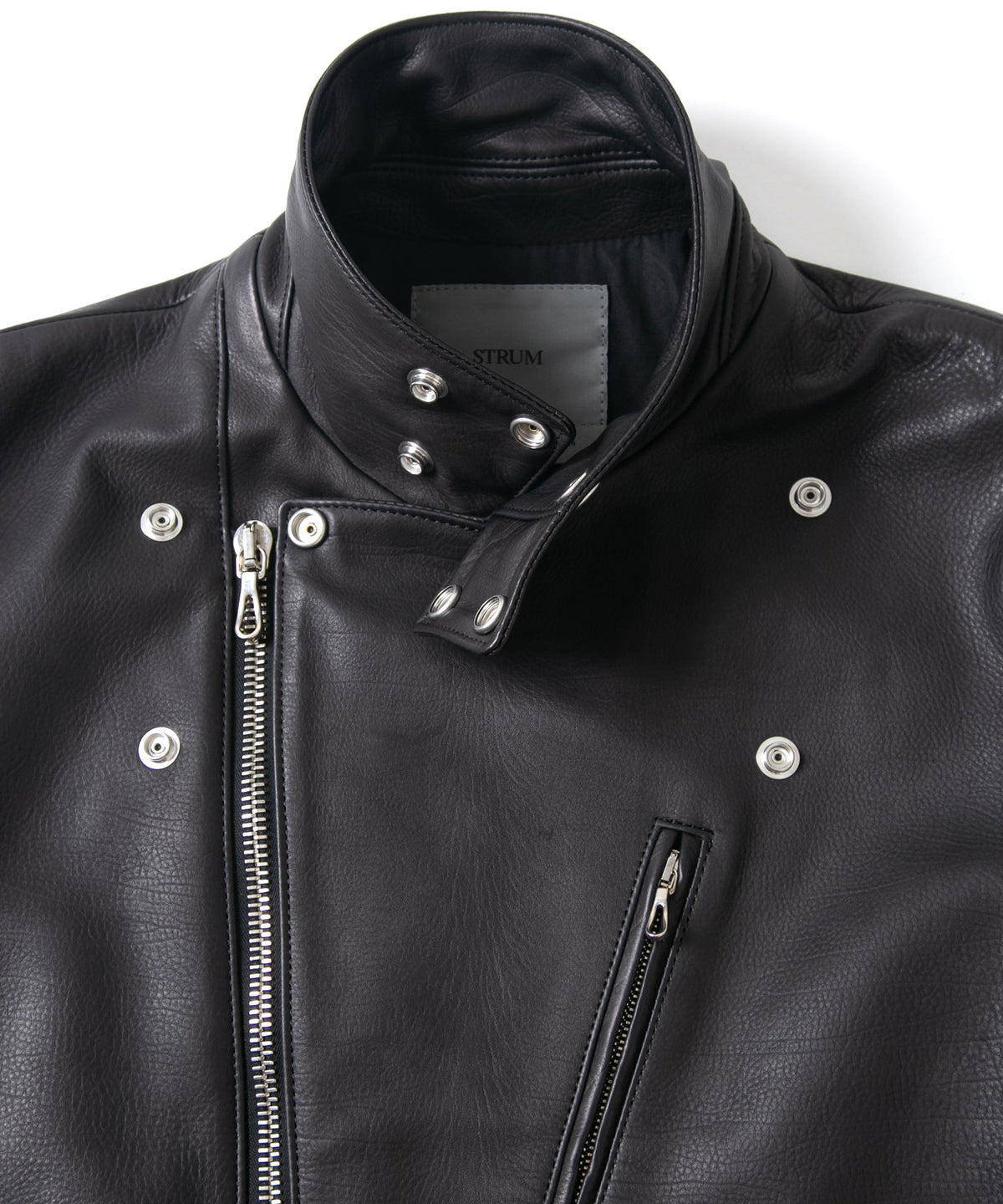 オイルカーフ BIRD MAN ダブルライダースジャケット - BLACK