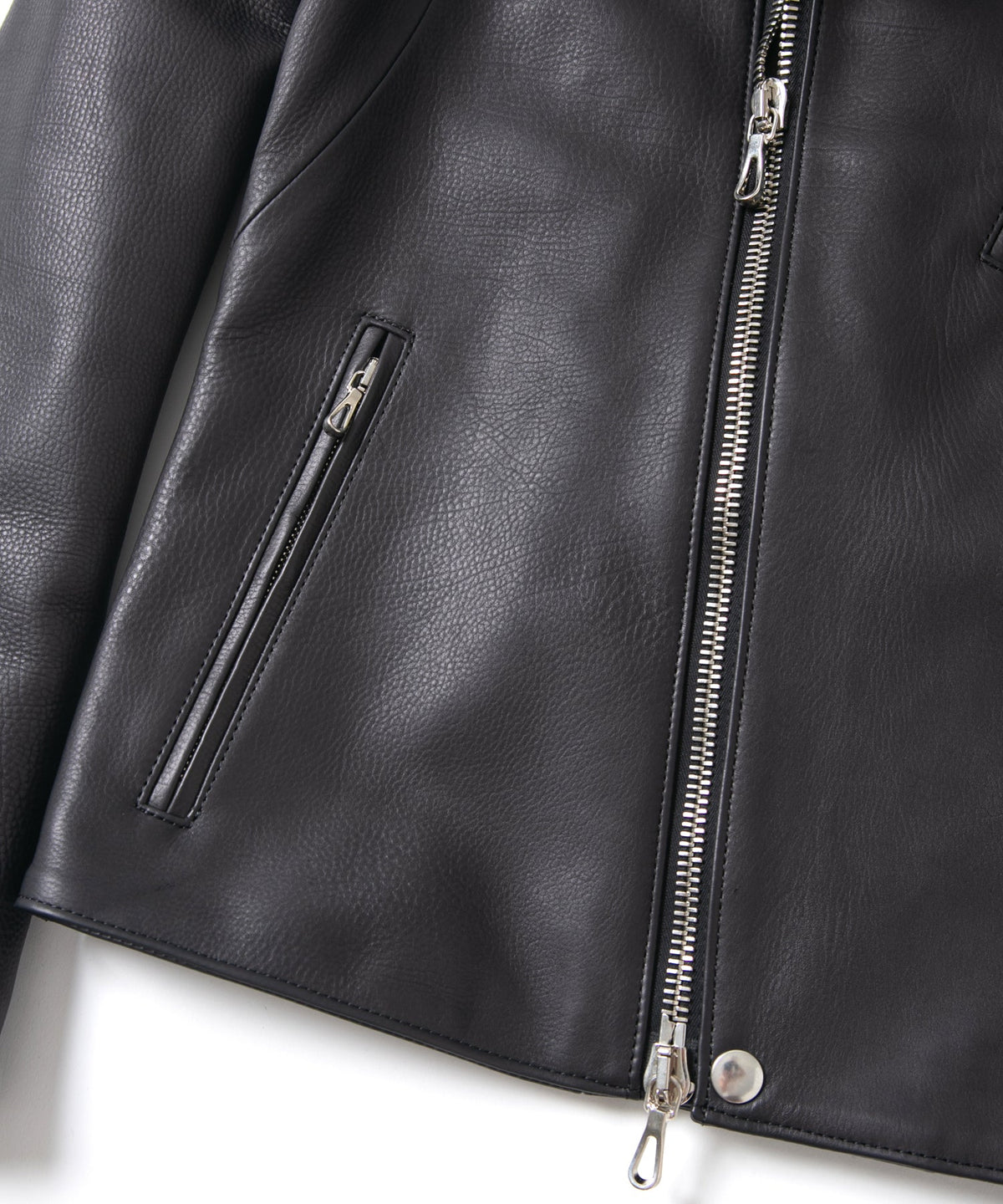 オイルカーフ BIRD MAN ダブルライダースジャケット - BLACK