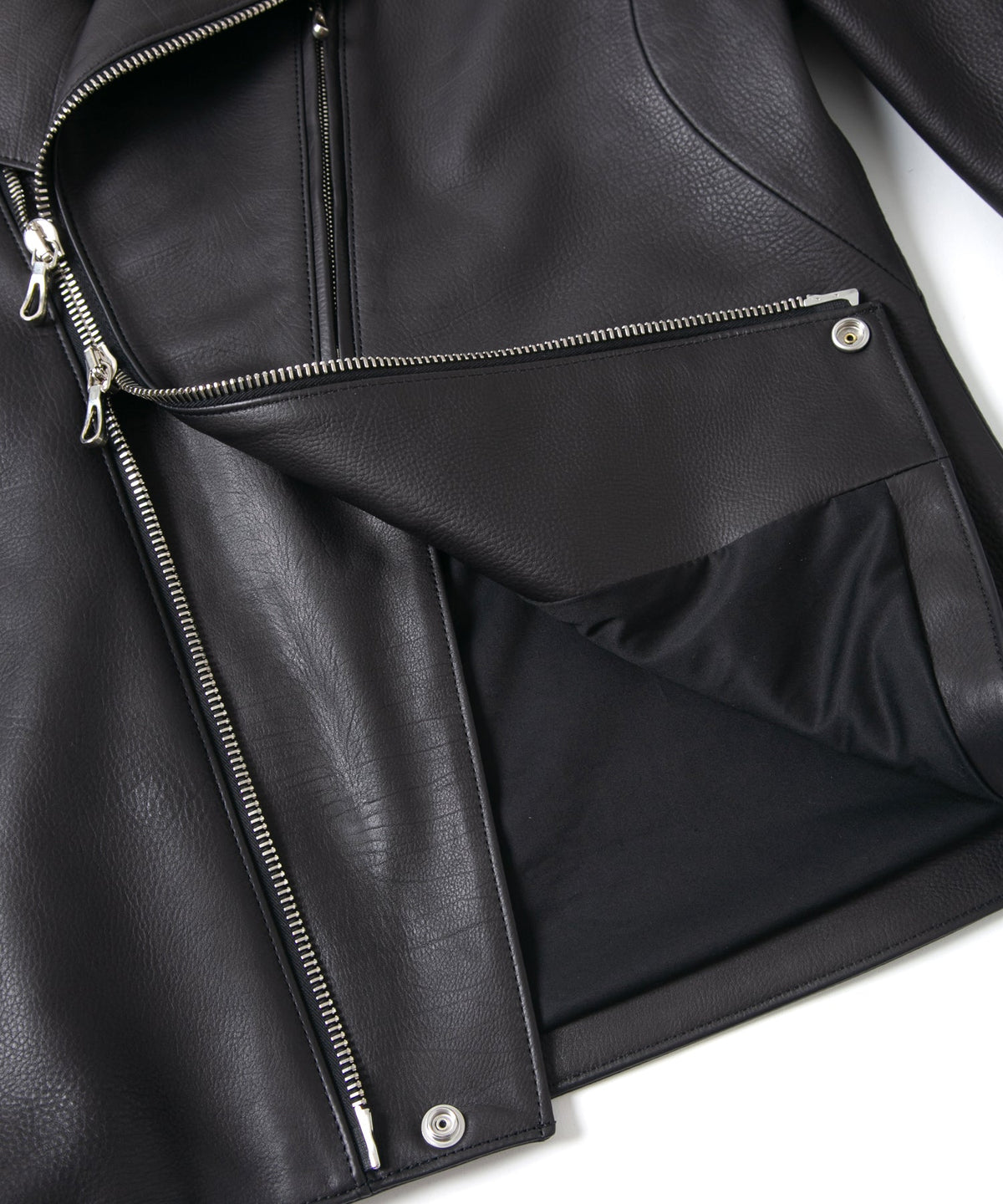 オイルカーフ BIRD MAN ダブルライダースジャケット - BLACK