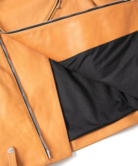 Load image into Gallery viewer, Vegetable Full tanning Buffaloskin JOEY Double Riders Jacket - NATURAL