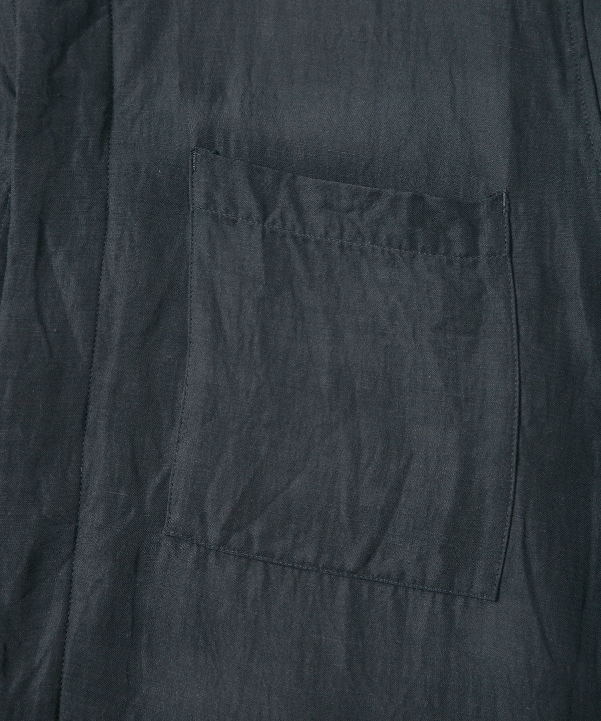 後染めレーヨン リネン ワッシャークロス カバーオール - BLACK