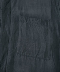 後染めレーヨン リネン ワッシャークロス カバーオール - BLACK