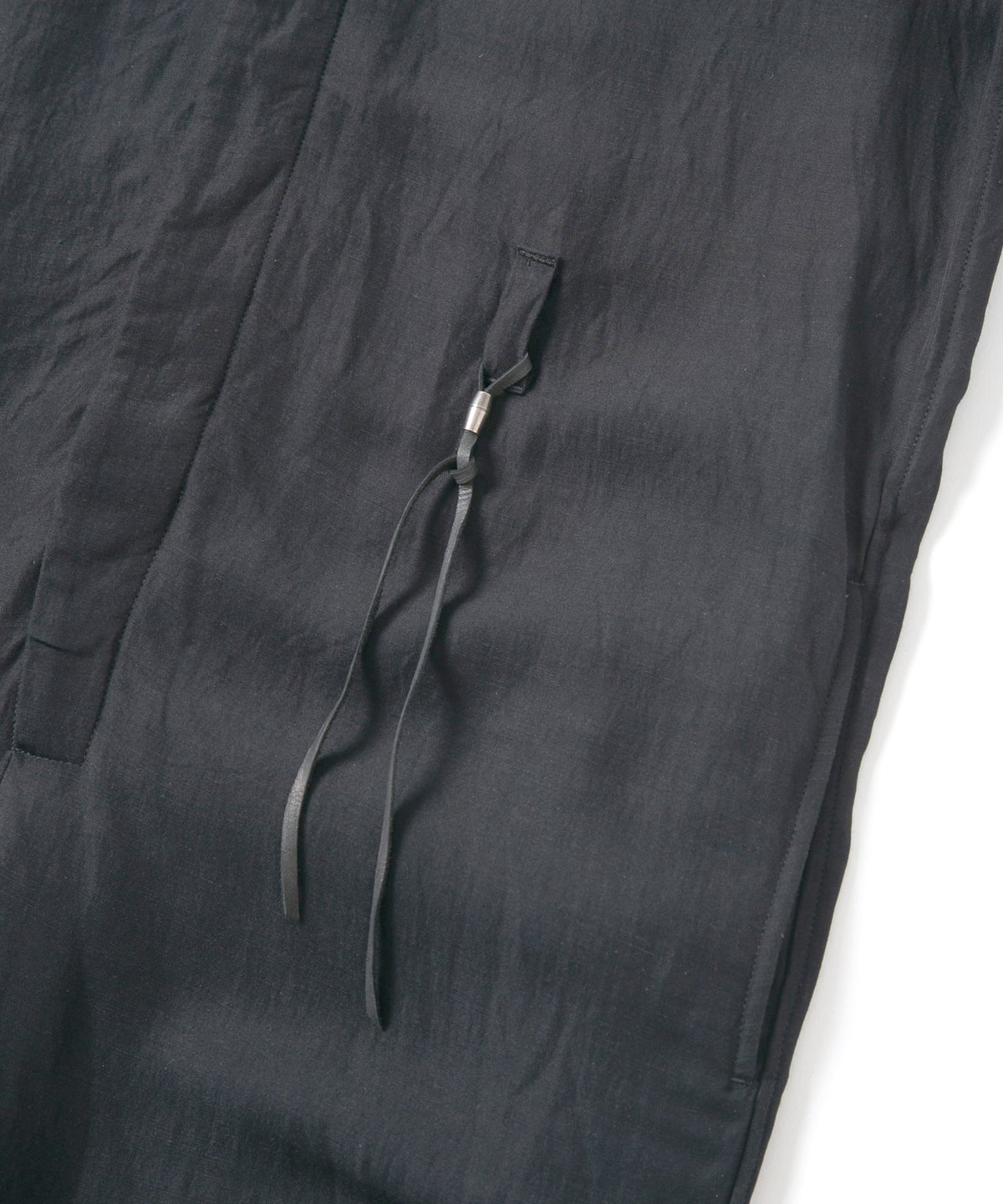 後染めレーヨン リネン ワッシャークロス カバーオール - BLACK