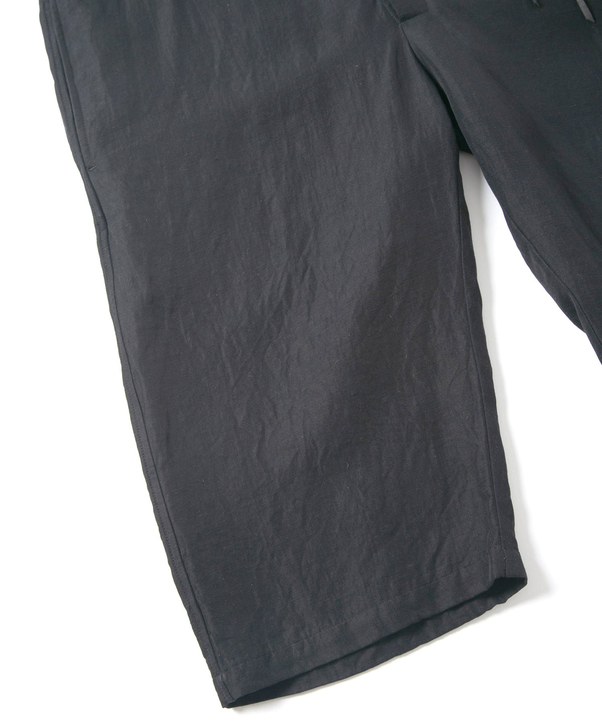 後染めレーヨン リネン ワッシャークロス カバーオール - BLACK