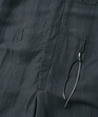 後染めレーヨン リネン ワッシャークロス カバーオール - BLACK