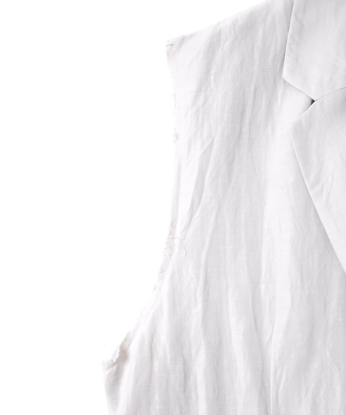 Washer Dyed Rayon&Linen Cloth Tailored Vest - ASH