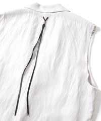 Washer Dyed Rayon&Linen Cloth Tailored Vest - ASH