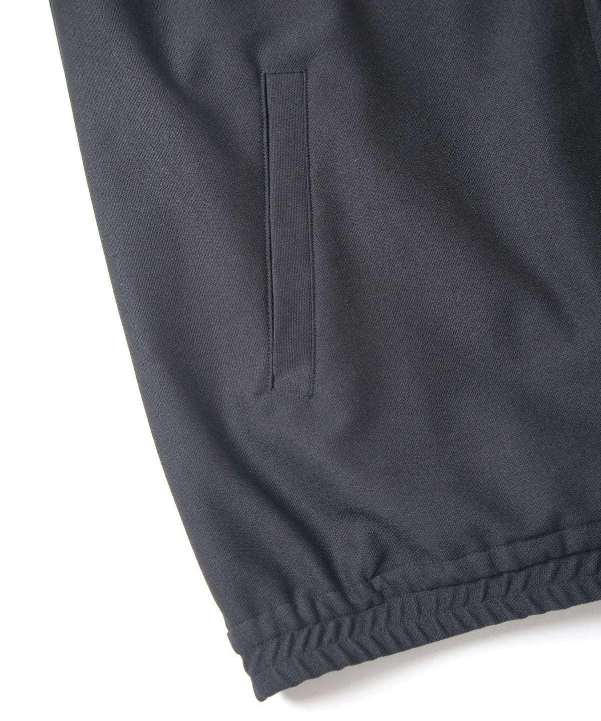 ポリ キュプラ ナイロン ハイブリッドジャージ トラックジャケット - BLACK