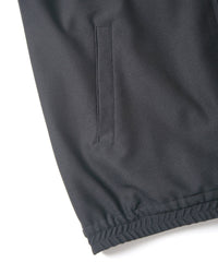 ポリ キュプラ ナイロン ハイブリッドジャージ トラックジャケット - BLACK