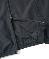 ポリ キュプラ ナイロン ハイブリッドジャージ トラックジャケット - BLACK