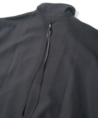 ポリ キュプラ ナイロン ハイブリッドジャージ トラックジャケット - BLACK