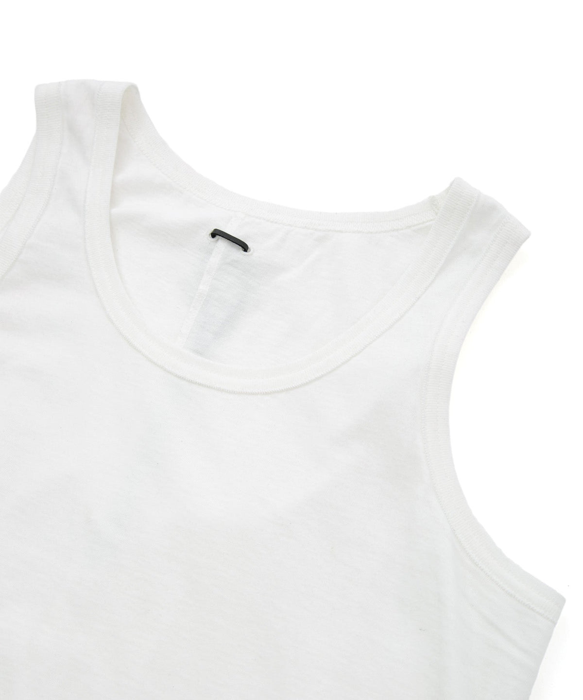 30/-ナチュラルソフト天竺 タンクトップ（タイトフィット） - WHITE