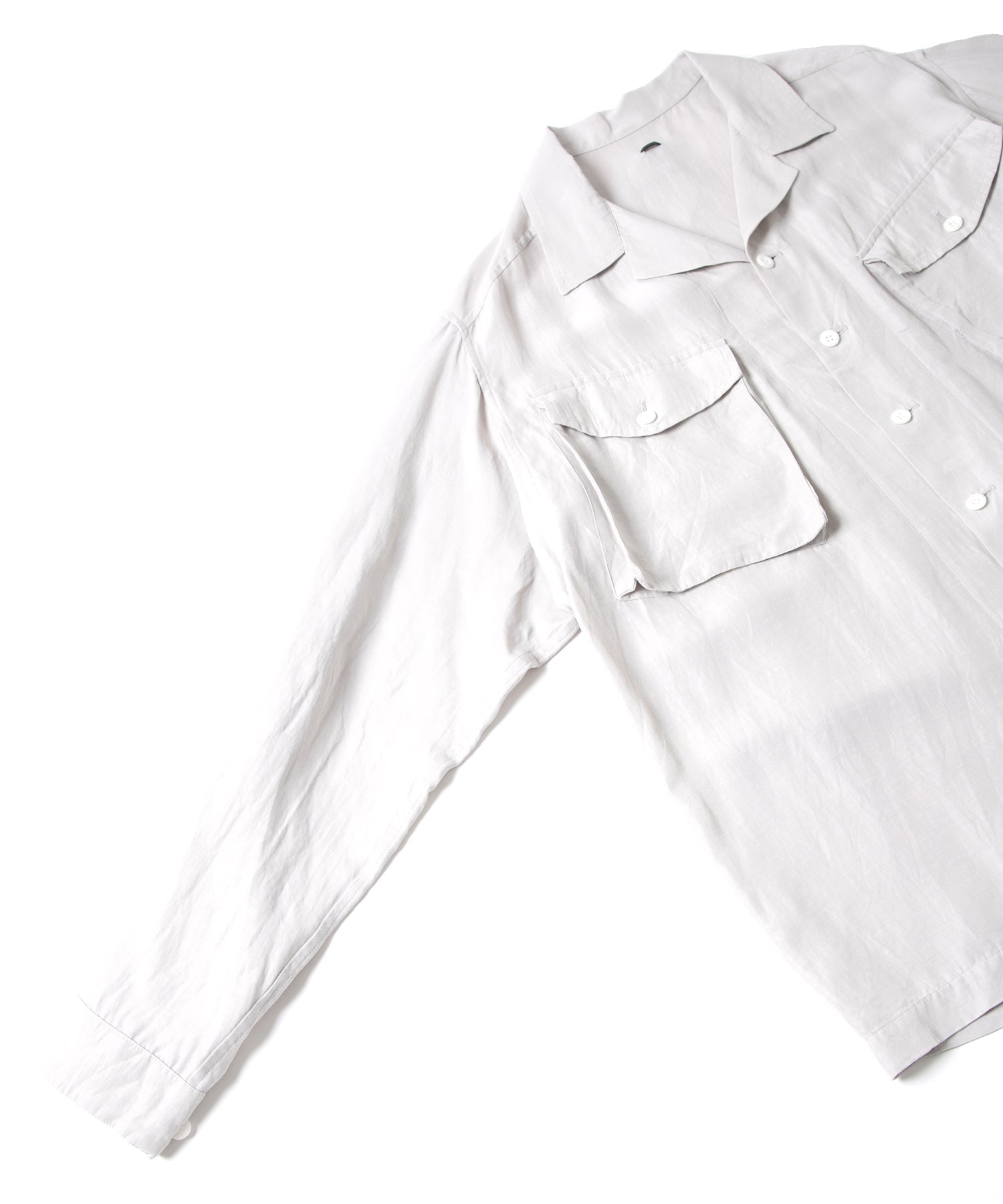 Load image into Gallery viewer, Washer Dyed Rayon&amp;Linen Cloth Military Shirts Blouson - ASH