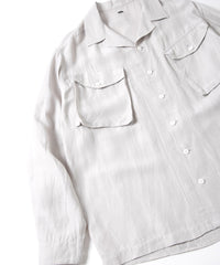 Washer Dyed Rayon&Linen Cloth Military Shirts Blouson - ASH