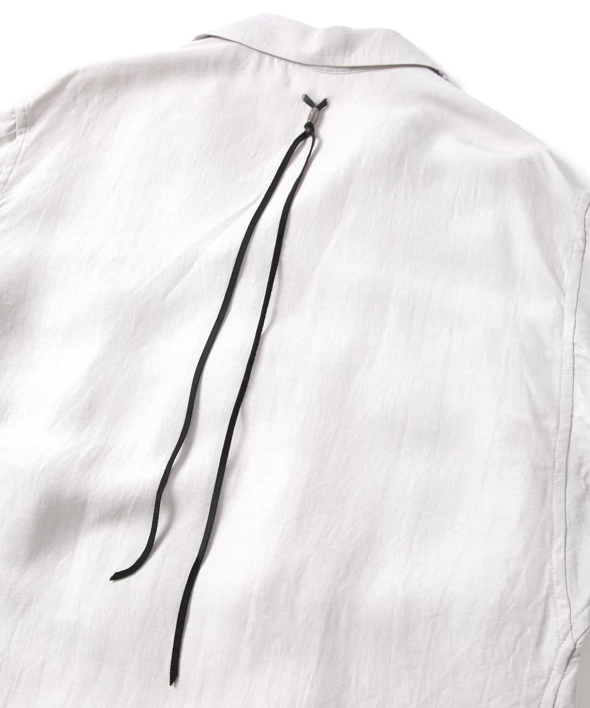 Washer Dyed Rayon&Linen Cloth Military Shirts Blouson - ASH