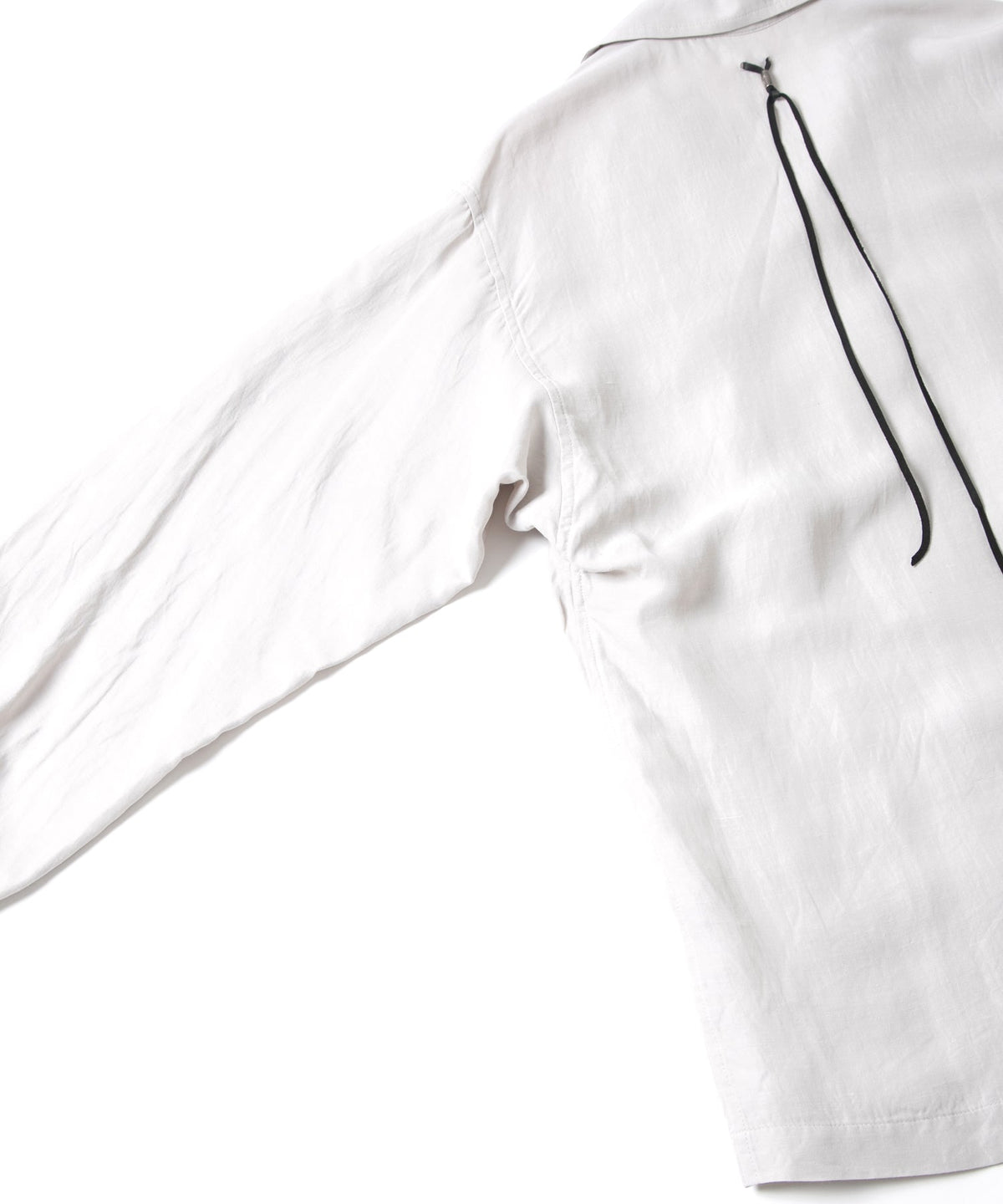 Washer Dyed Rayon&Linen Cloth Military Shirts Blouson - ASH