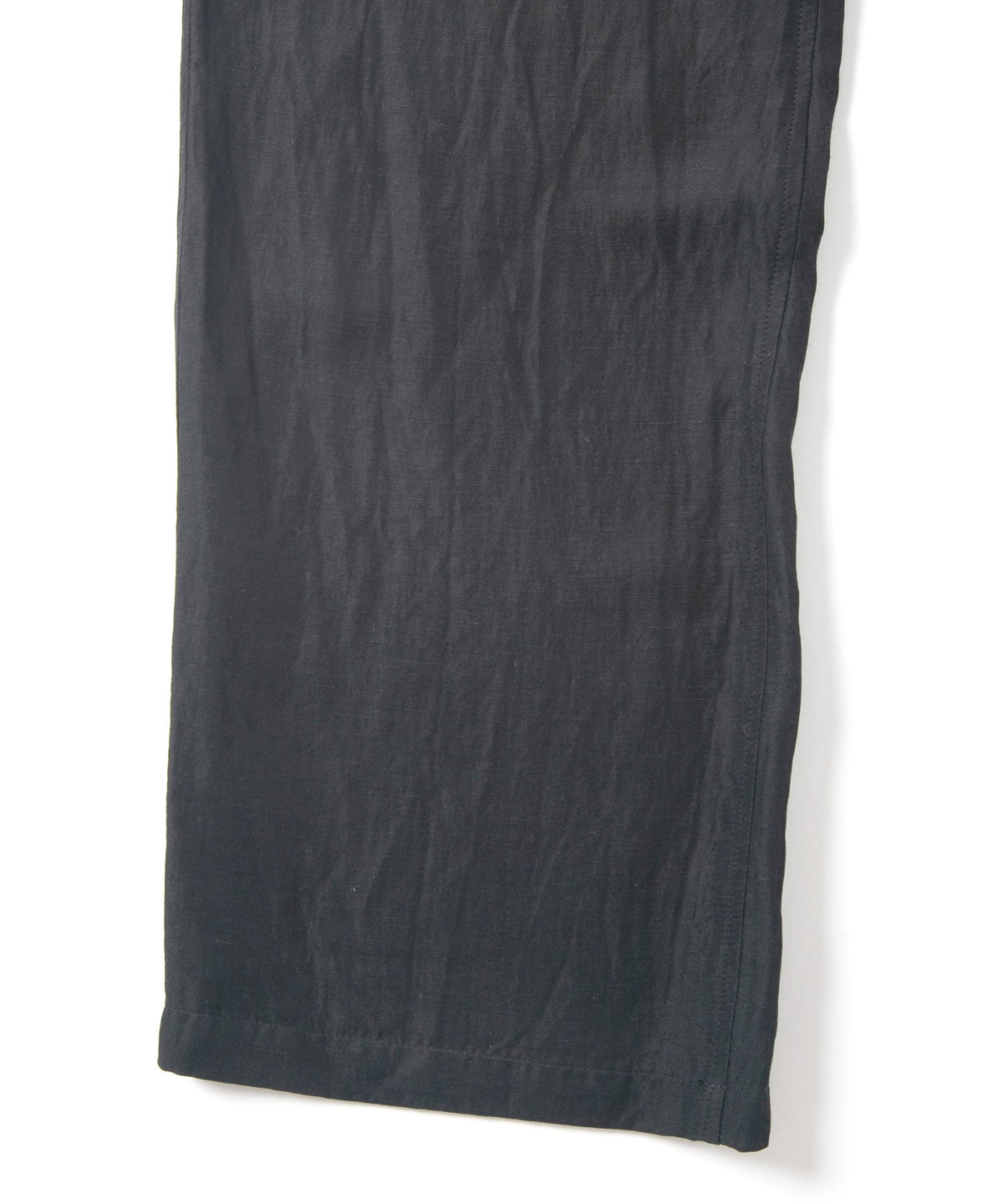 Washer Dyed Rayon&Linen Cloth Wide Pants - BLACK