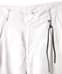 後染めレーヨン リネン ワッシャークロス ワイドパンツ - ASH