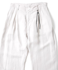 後染めレーヨン リネン ワッシャークロス ワイドパンツ - ASH