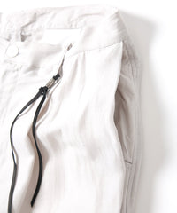 後染めレーヨン リネン ワッシャークロス ワイドパンツ - ASH