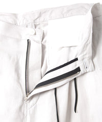 後染めレーヨン リネン ワッシャークロス ワイドパンツ - ASH