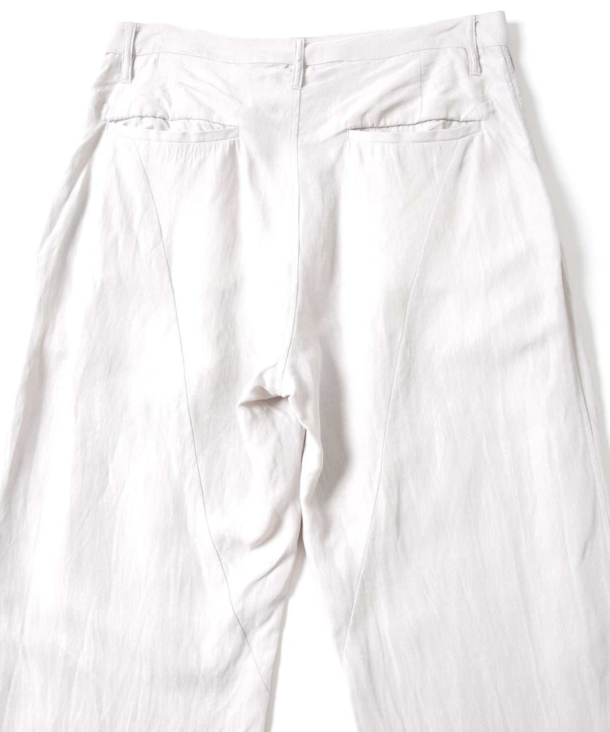 後染めレーヨン リネン ワッシャークロス ワイドパンツ - ASH