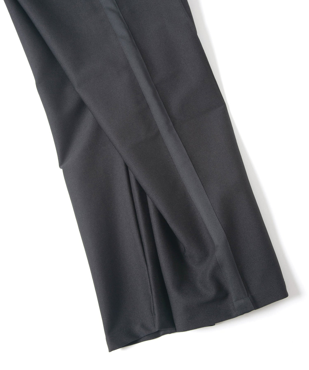 ポリ キュプラ ナイロン ハイブリッドジャージ トラック テーパードパンツ - BLACK