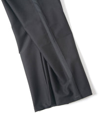 ポリ キュプラ ナイロン ハイブリッドジャージ トラック テーパードパンツ - BLACK