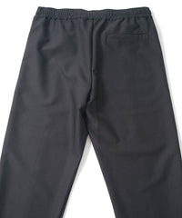 ポリ キュプラ ナイロン ハイブリッドジャージ トラック テーパードパンツ - BLACK