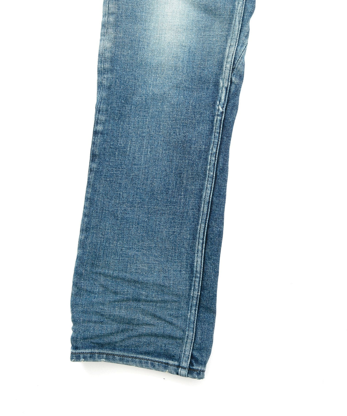 12.5oz オーガニックコットン ストレッチデニム TIGHT JOE タイトストレート ユーズド加工 - INDIGO