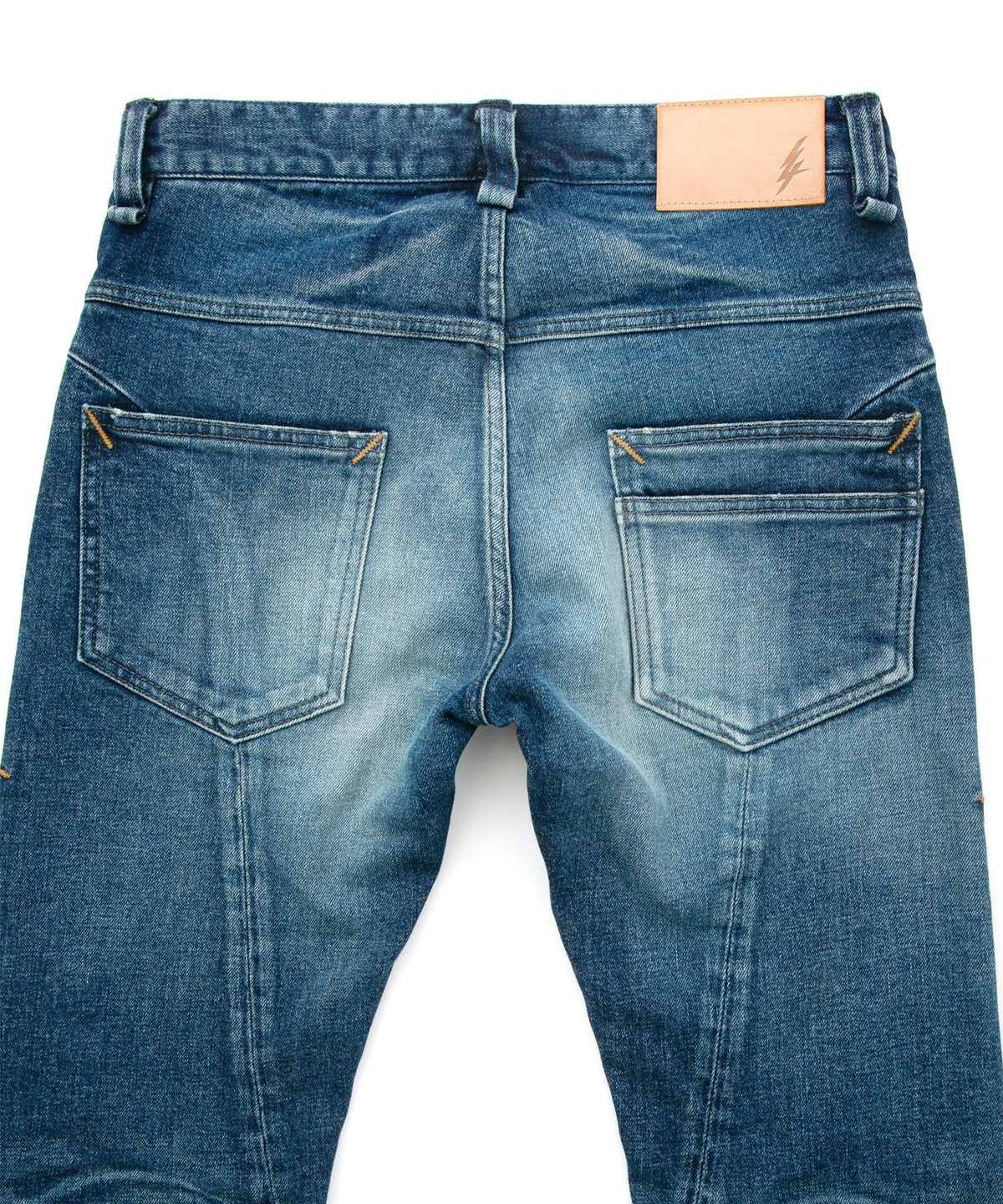 12.5oz オーガニックコットン ストレッチデニム TIGHT JOE タイトストレート ユーズド加工 - INDIGO