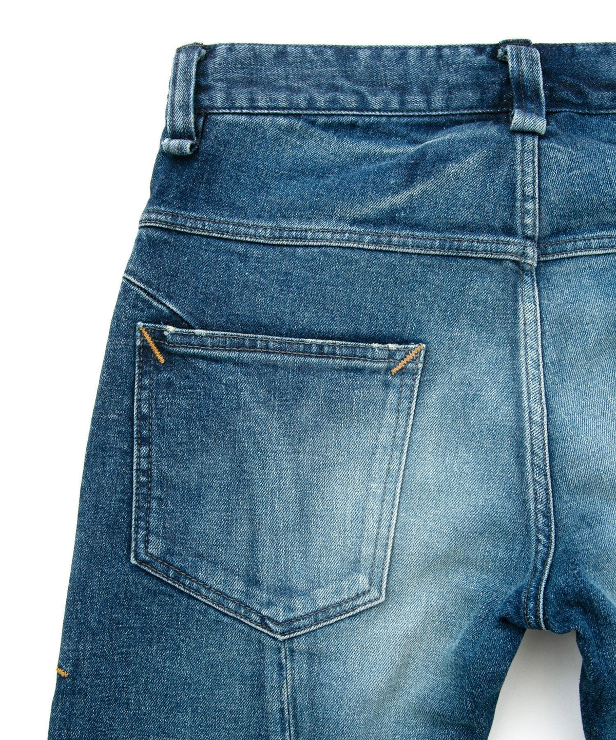 12.5oz オーガニックコットン ストレッチデニム TIGHT JOE タイトストレート ユーズド加工 - INDIGO