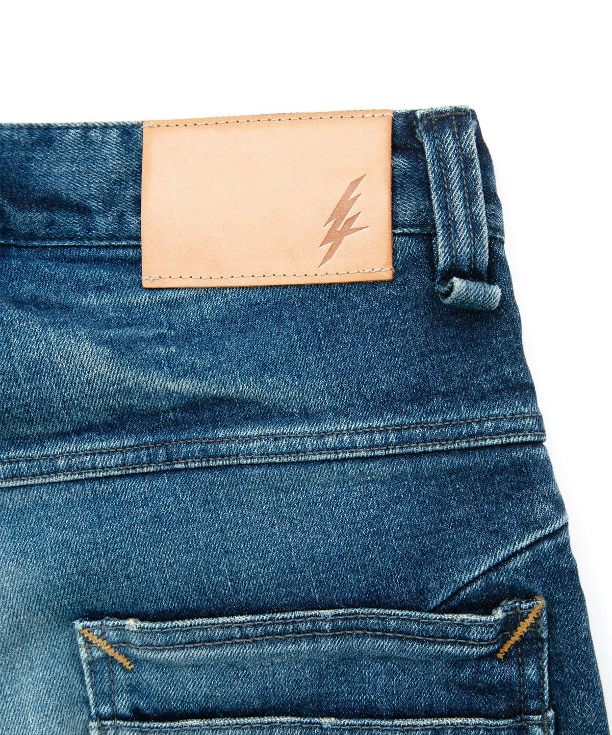 12.5oz オーガニックコットン ストレッチデニム TIGHT JOE タイトストレート ユーズド加工 - INDIGO