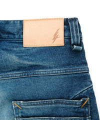 12.5oz オーガニックコットン ストレッチデニム TIGHT JOE タイトストレート ユーズド加工 - INDIGO