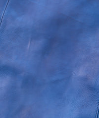 フルタンニン鞣し ジャパンカーフスキン Burning dyed - 燃焼製品染め SPEEDER ダブルライダースジャケット - ROYAL BLUE