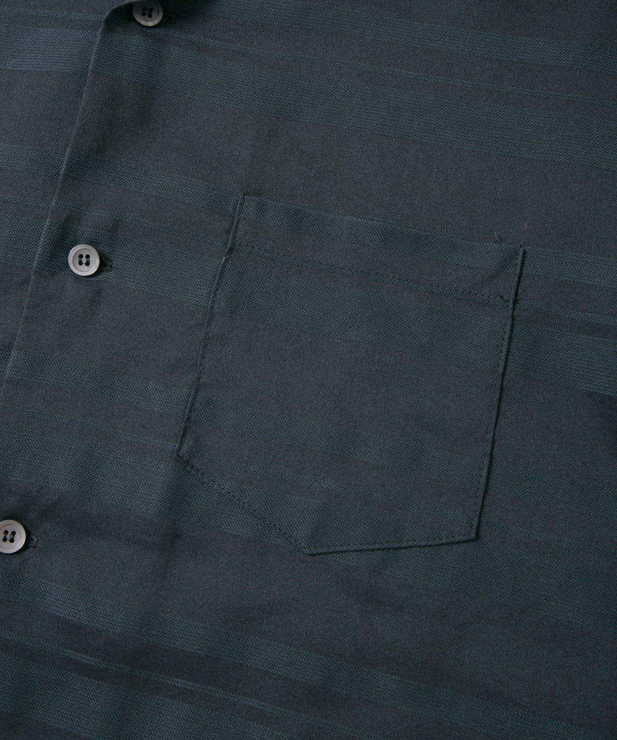 Rayon Cotton Ramie Stripe Cloth Open Collar Shirt - BLACK