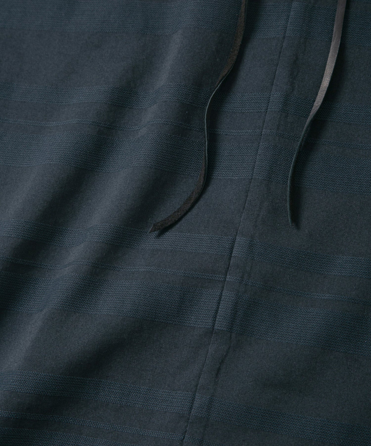 Rayon Cotton Ramie Stripe Cloth Open Collar Shirt - BLACK