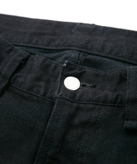 11oz オーガニックコットン ストレッチデニム TIGHT JOE タイトストレート ワンウォッシュ - BLACK