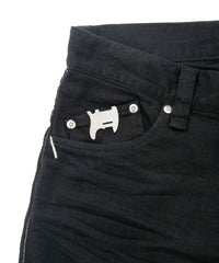 11oz オーガニックコットン ストレッチデニム TIGHT JOE タイトストレート ワンウォッシュ - BLACK