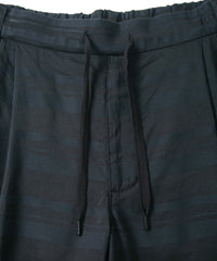 レーヨン コットンラミー ストライプ ショーツ - BLACK