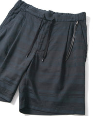 Load image into Gallery viewer, Rayon Cotton Ramie Stripe Cloth Shorts - BLACK